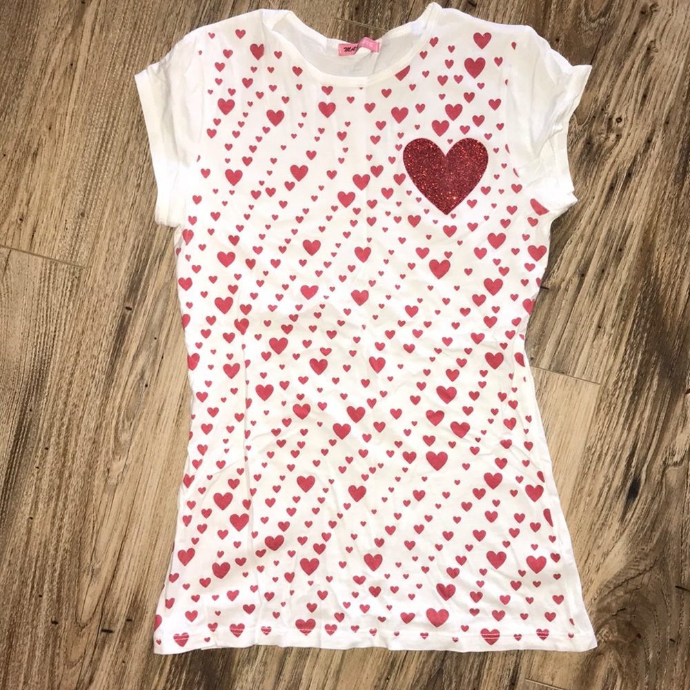 Max Rave glitter heart tee